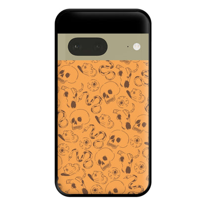 Orange Snakes And Skulls - Western  Phone Case for Google Pixel 7a