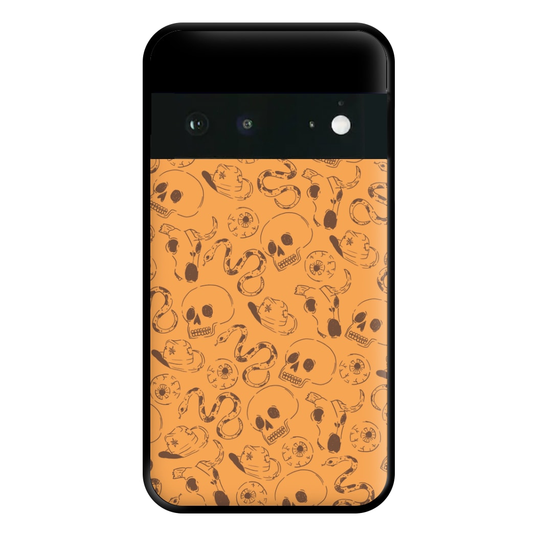 Orange Snakes And Skulls - Western  Phone Case for Google Pixel 6a