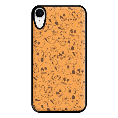 Orange Snakes And Skulls - Western  Phone Case for iPhone XR