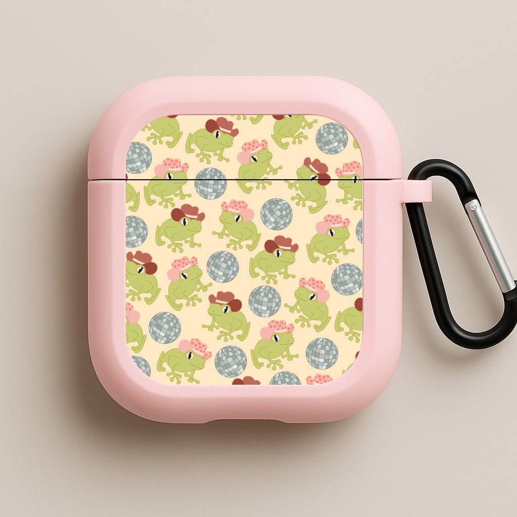 Frogs With Cowboy Hats - Western  Pink AirPods Case