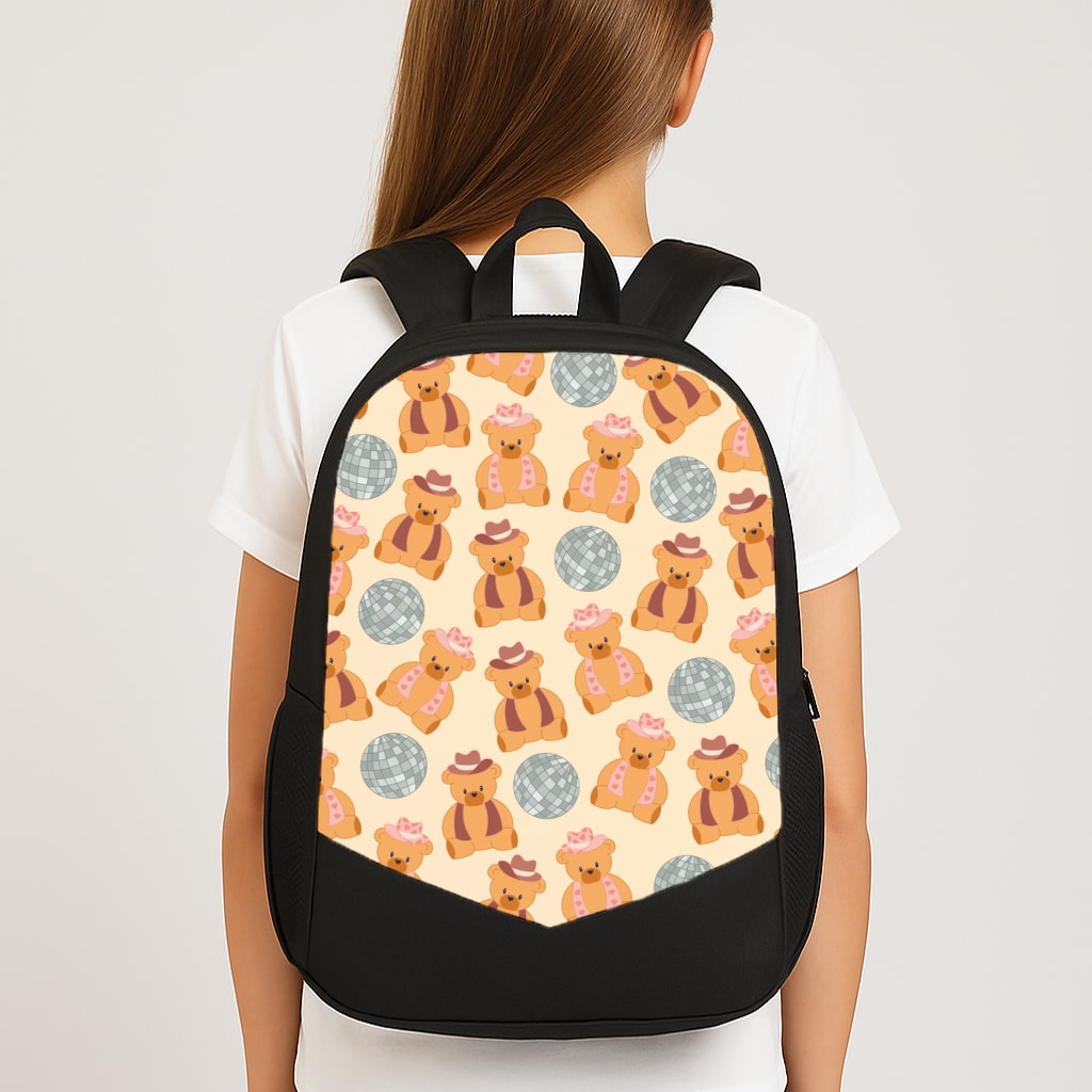 Bears With Cowboy Hats - Western  Large School Bag