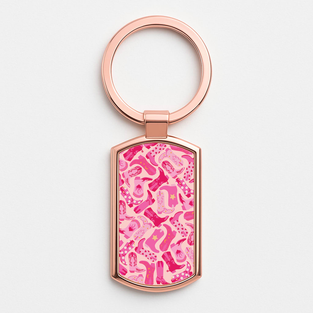 Cowboy Boots - Western  Rose Gold Keyring