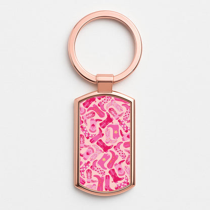 Cowboy Boots - Western  Rose Gold Keyring