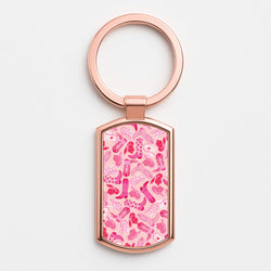 Cowboy Hats And Boots - Western  Rose Gold Keyring