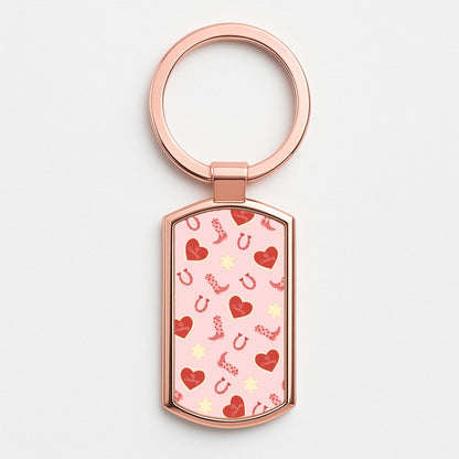 Hi Cowboy - Western  Rose Gold Keyring
