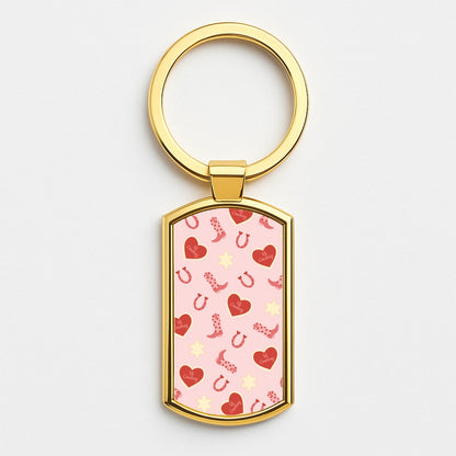 Hi Cowboy - Western  Gold Keyring
