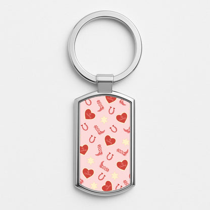 Hi Cowboy - Western  Silver Keyring