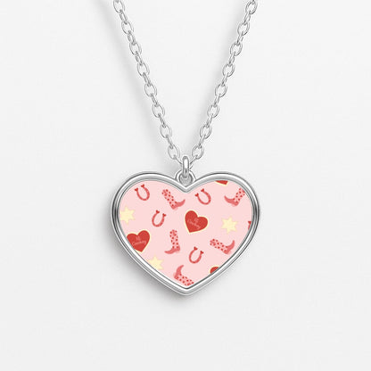Hi Cowboy - Western  Heart Necklace