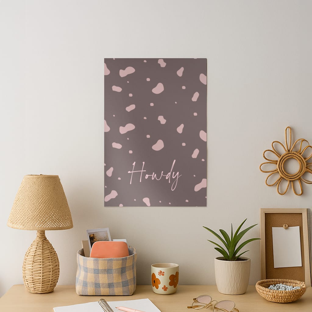 Cow Print Howdy Art Print