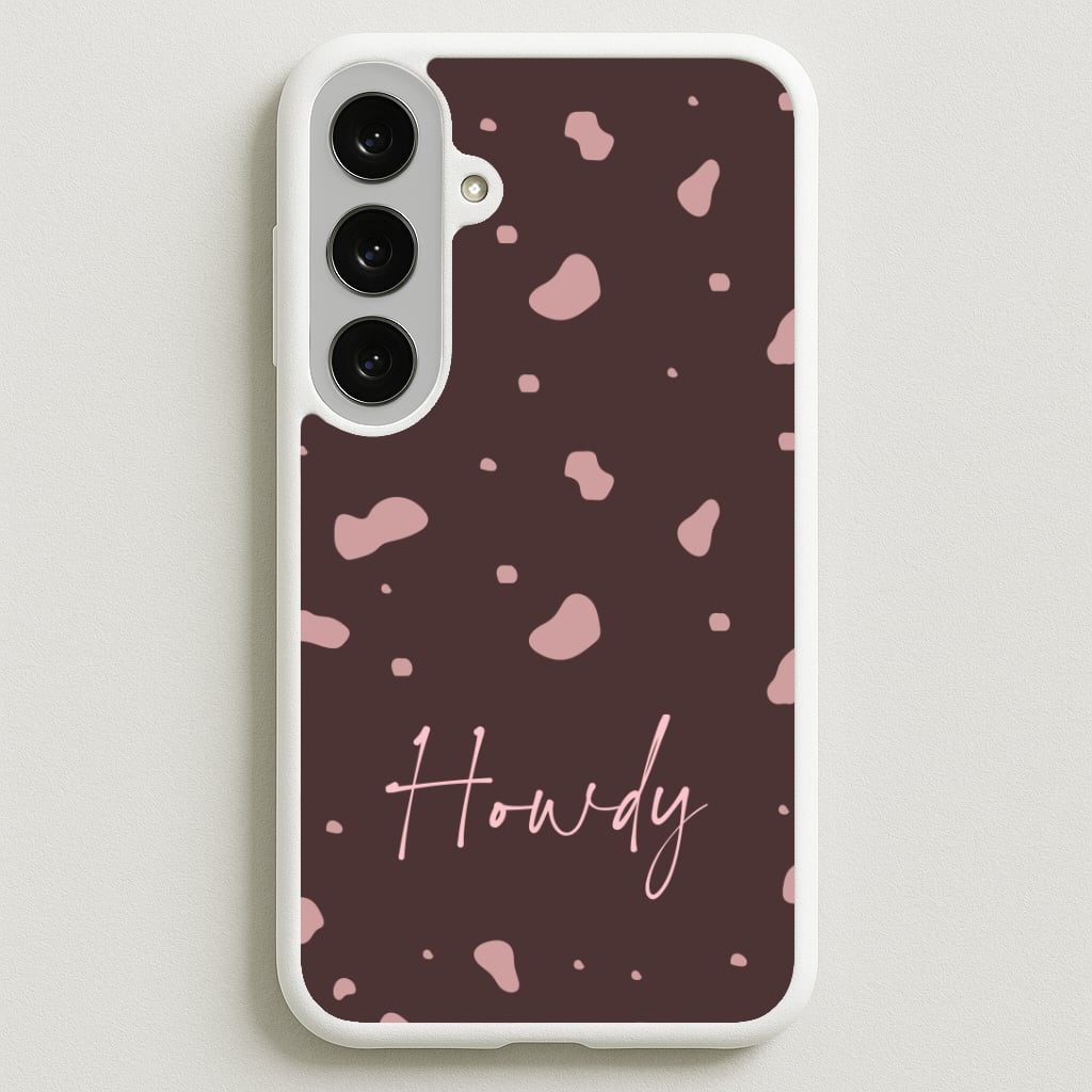 Cow Print Howdy Phone Case for Galaxy S25FE