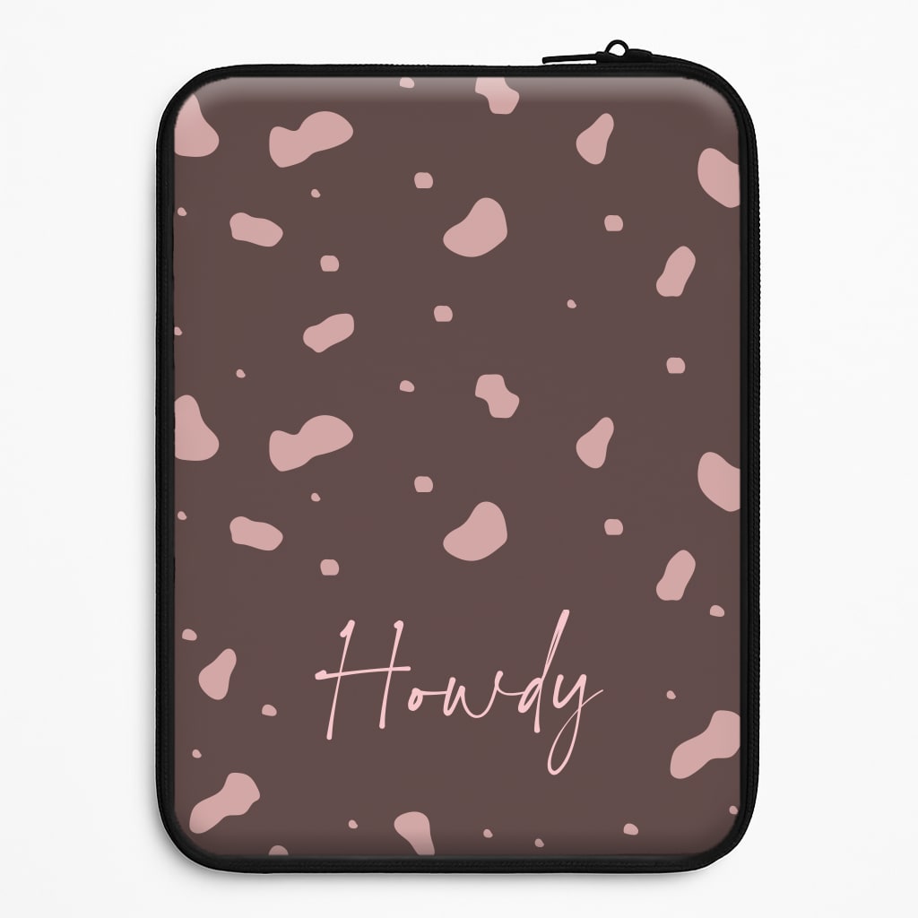 Cow Print Howdy Laptop Sleeve