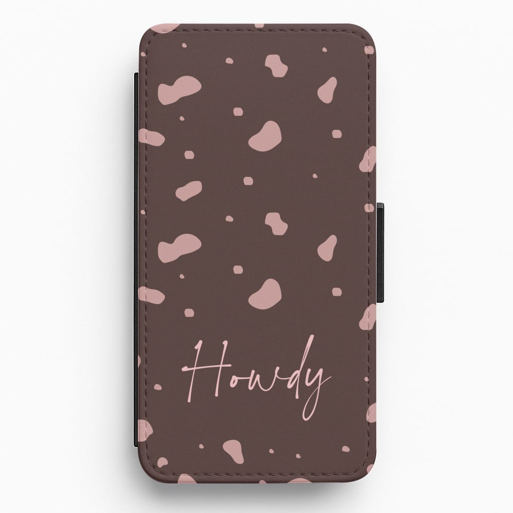 Cow Print Howdy Flip / Wallet Phone Case