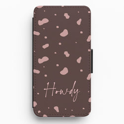 Cow Print Howdy Flip / Wallet Phone Case