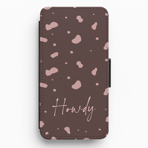 Cow Print Howdy Flip / Wallet Phone Case