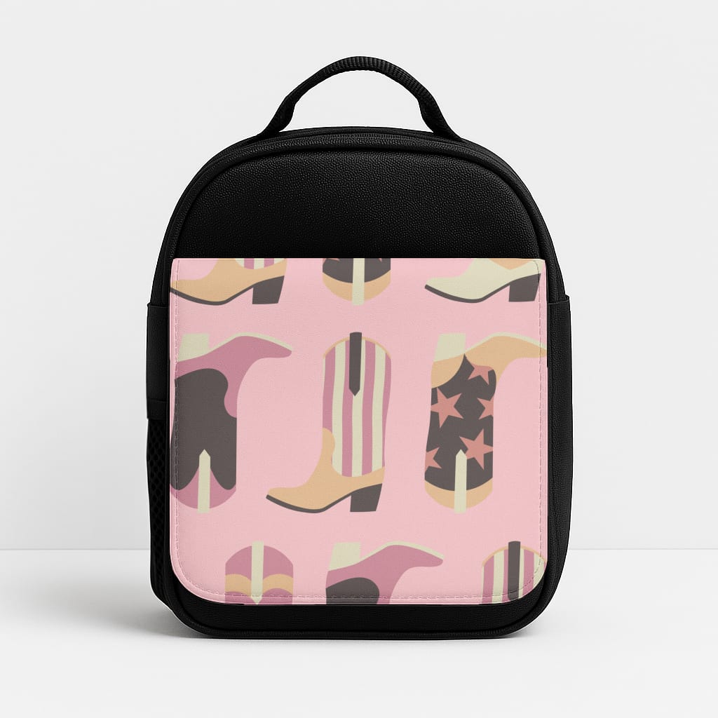 Dusty Pink Cowboy Boots Pattern Lunchbox