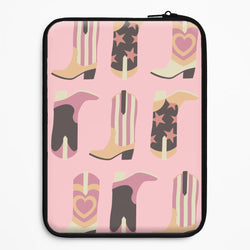 Dusty Pink Cowboy Boots Pattern Universal Laptop Sleeve
