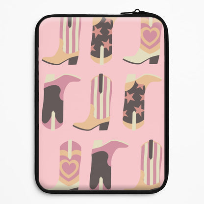 Dusty Pink Cowboy Boots Pattern Universal Laptop Sleeve