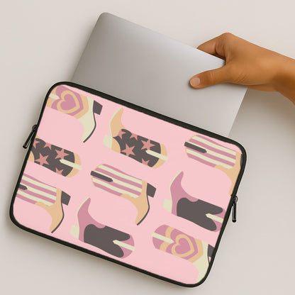 Dusty Pink Cowboy Boots Pattern MacBook Case
