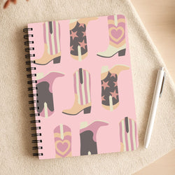 Dusty Pink Cowboy Boots Pattern Notepad