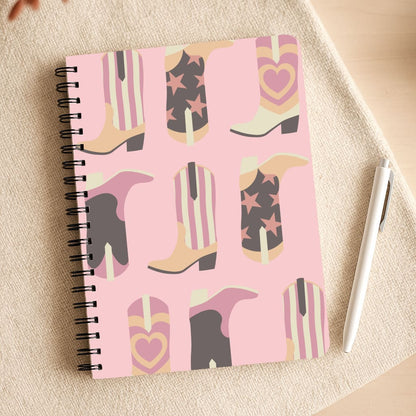 Dusty Pink Cowboy Boots Pattern Notepad