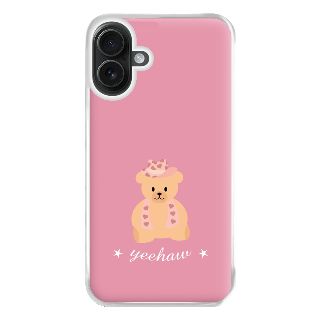 Yeehaw Teddy Bear Phone Case for iPhone 16 Plus