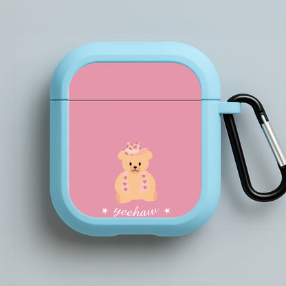 Yeehaw Teddy Bear Blue AirPods Case