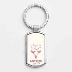 Cowgirl Club Silver Keyring
