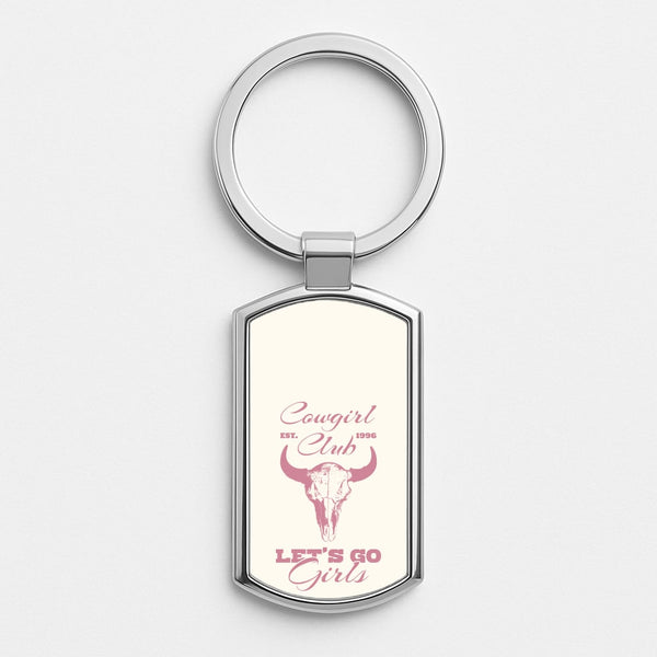 Cowgirl Club Silver Keyring
