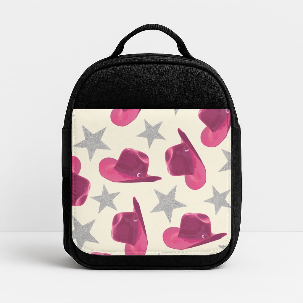 Pink Cowboy Hats And Stars Pattern Lunchbox