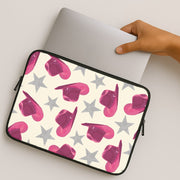 Pink Cowboy Hats And Stars Pattern Laptop Sleeve 2