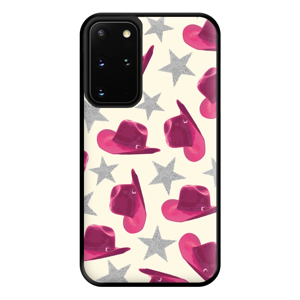 Pink Cowboy Hats And Stars Pattern Phone Case for Galaxy S20 Plus