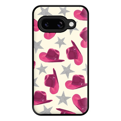 Pink Cowboy Hats And Stars Pattern Phone Case for Google Pixel 8a
