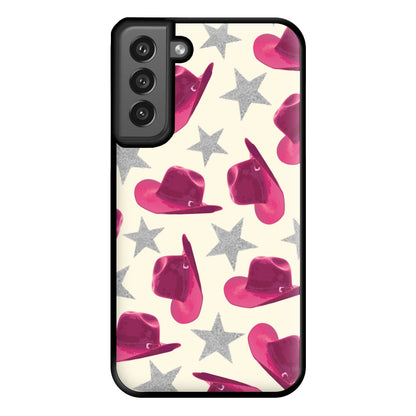 Pink Cowboy Hats And Stars Pattern Phone Case for Galaxy S21FE