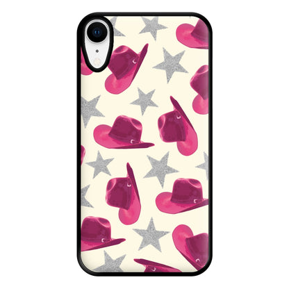Pink Cowboy Hats And Stars Pattern Phone Case for iPhone XR