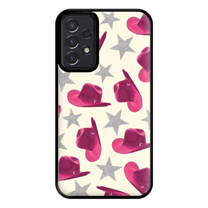 Pink Cowboy Hats And Stars Pattern Phone Case for Galaxy A52 / A52s