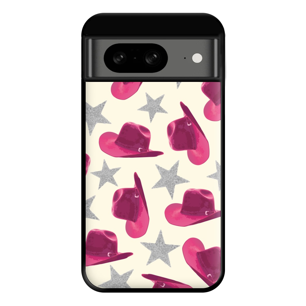 Pink Cowboy Hats And Stars Pattern Phone Case for Google Pixel 8