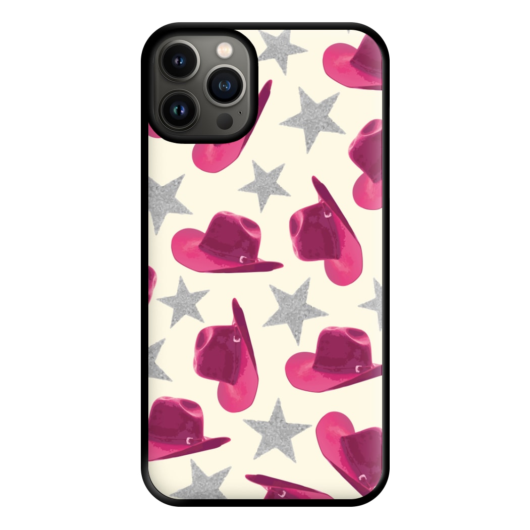 Pink Cowboy Hats And Stars Pattern Phone Case for iPhone 13