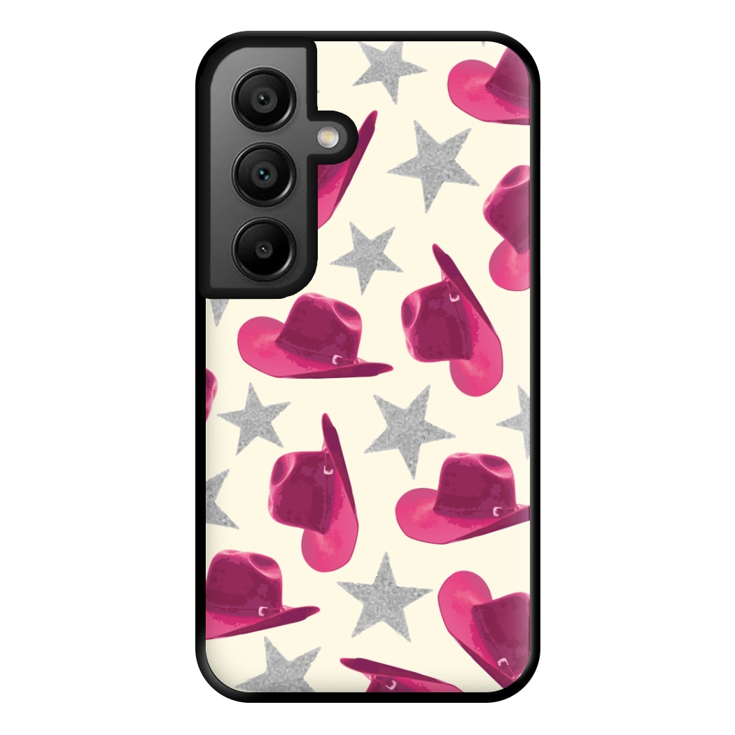 Pink Cowboy Hats And Stars Pattern Phone Case for Galaxy A56