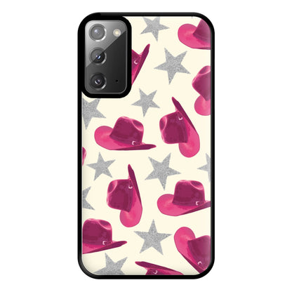 Pink Cowboy Hats And Stars Pattern Phone Case for Galaxy Note 20 Ultra