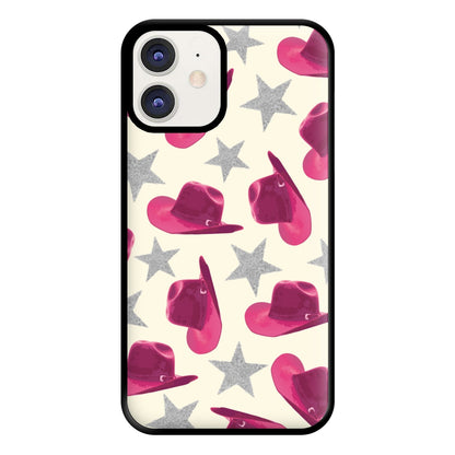 Pink Cowboy Hats And Stars Pattern Phone Case for iPhone 12 / 12 Pro