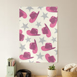 Pink Cowboy Hats And Stars Pattern Poster