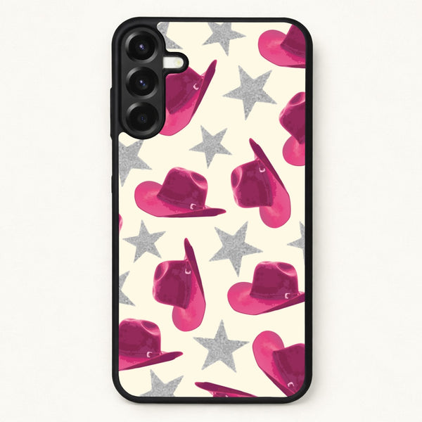 Pink Cowboy Hats And Stars Pattern Phone Case for Galaxy A57