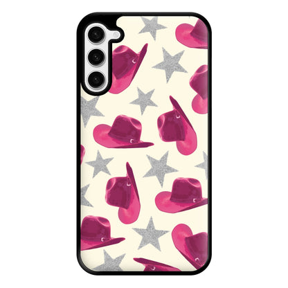 Pink Cowboy Hats And Stars Pattern Phone Case for Galaxy S23 Plus