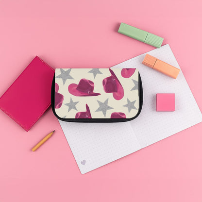 Pink Cowboy Hats And Stars Pattern Pencil Case