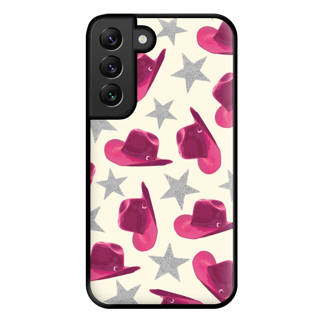 Pink Cowboy Hats And Stars Pattern Phone Case for Galaxy S22 Plus
