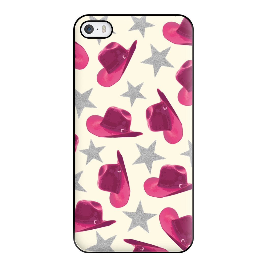 Pink Cowboy Hats And Stars Pattern Phone Case for iPhone 5 / 5s / SE 2016