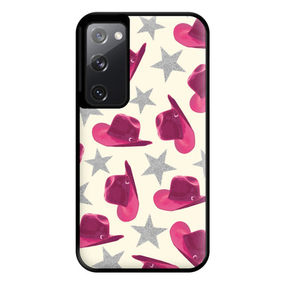 Pink Cowboy Hats And Stars Pattern Phone Case for Galaxy S20FE