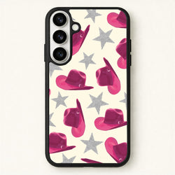 Pink Cowboy Hats And Stars Pattern Phone Case for Galaxy S26 Plus