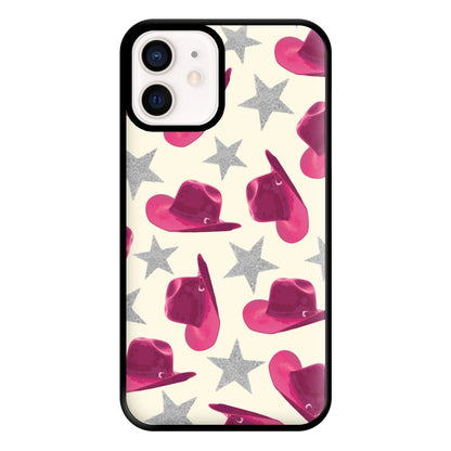 Pink Cowboy Hats And Stars Pattern Phone Case for iPhone 13 Mini
