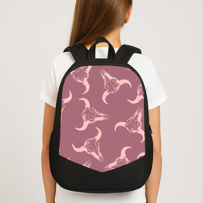 Pastel Skulls Pattern Large School Bag